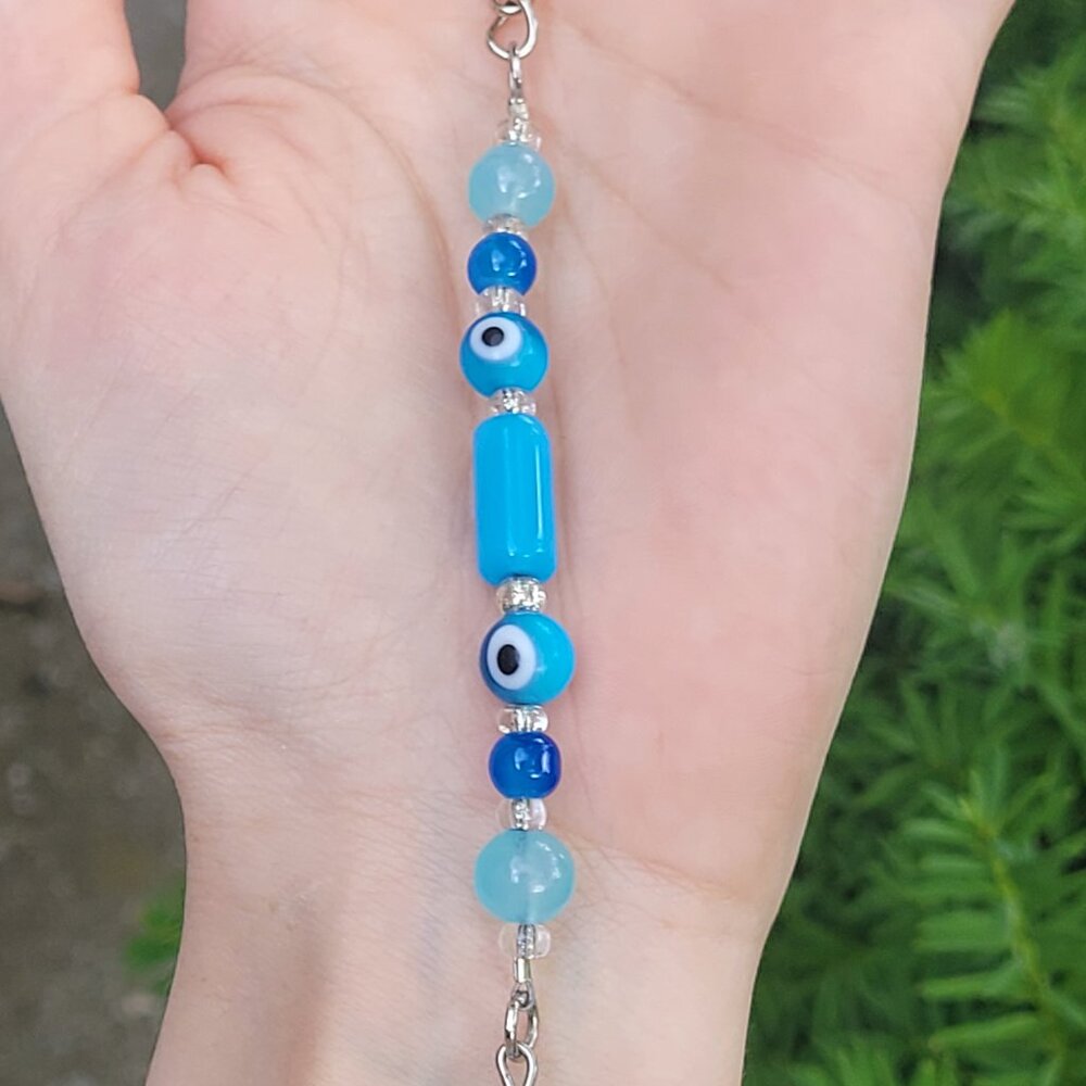 Blue Evil Eye Keychain - Handmade - Picture 7 of 9